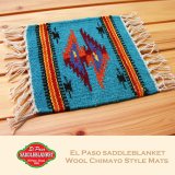 エルパソサドルブランケット サウスウエスト チマヨデザイン ラグマット（約27cmx26cm）/El Paso Saddleblanket Wool Chimayo Style Mats