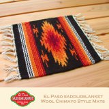 エルパソサドルブランケット サウスウエスト チマヨデザイン ラグマット（約27cmx26cm）/El Paso Saddleblanket Wool Chimayo Style Mats