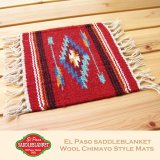 エルパソサドルブランケット サウスウエスト チマヨデザイン ラグマット（約27cmx26cm）/El Paso Saddleblanket Wool Chimayo Style Mats