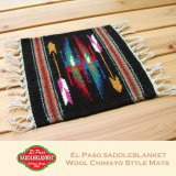 エルパソサドルブランケット サウスウエスト チマヨデザイン ラグマット（約27cmx26cm）/El Paso Saddleblanket Wool Chimayo Style Mats