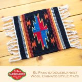 エルパソサドルブランケット サウスウエスト チマヨデザイン ラグマット（約27cmx26cm）/El Paso Saddleblanket Wool Chimayo Style Mats