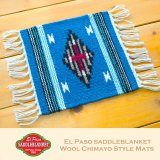 エルパソサドルブランケット サウスウエスト チマヨデザイン ラグマット（約27cmx26cm）/El Paso Saddleblanket Wool Chimayo Style Mats