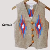 オルテガ チマヨ ベスト 32・100%ウール手織り/CHIMAYO ORTEGA'S HAND WOVEN 100% ALL WOOL VEST(Women's)