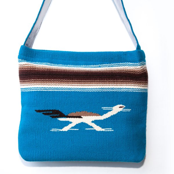 画像3: オルテガ チマヨ ショルダー トートバッグ 100%ウール手織り(ターコイズ・ロードランナー)/CHIMAYO ORTEGA'S HAND WOVEN 100% ALL WOOL TOTE BAG(Turquoise・Road Runner)