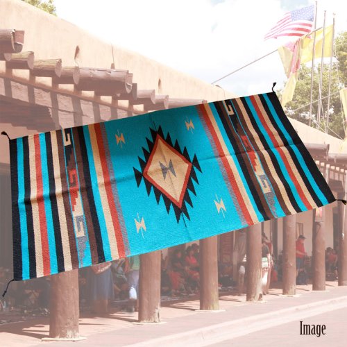 画像クリックで大きく確認できます　Click↓3: アメリカン ラグマット ラージ（約80cm×163cm）/El Paso Saddleblanket Santa Fe Style Mats