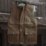 アウトバック トレーディング プレミアム 12オンス ウォータープルーフ オイルスキン ベスト（オイルドブロンズ）L/Outback Trading Deer Hunter Vest(Bronze)