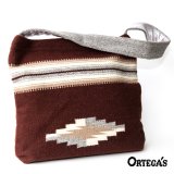 オルテガ チマヨ ショルダー トートバッグ 100%ウール手織り（ブラウン）/CHIMAYO ORTEGA'S HAND WOVEN 100% ALL WOOL TOTE BAG(Brown)
