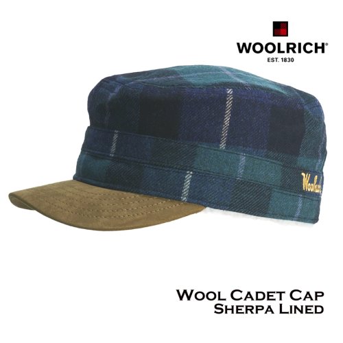 画像クリックで大きく確認できます　Click↓1: ウールリッチ シェルパラインド ウール カデット キャップ（ネイビー）/Woolrich Cadet Cap(Navy)