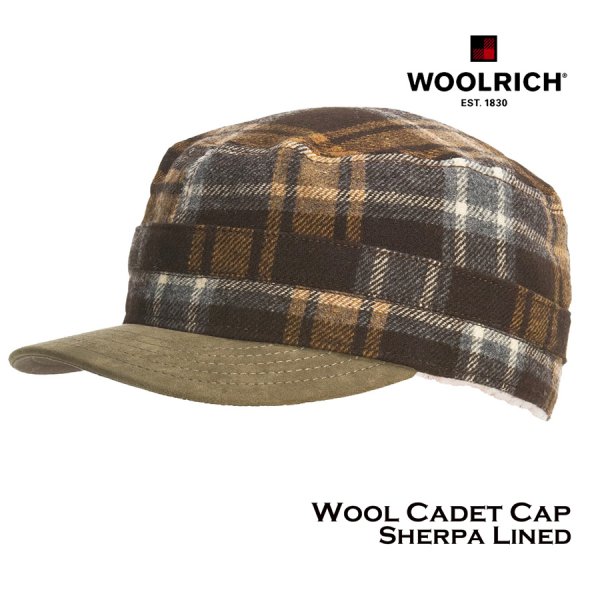 画像1: ウールリッチ シェルパラインド ウール カデット キャップ（ブラウン）/Woolrich Cadet Cap(Brown)