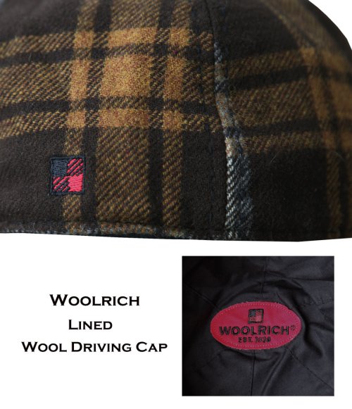 画像クリックで大きく確認できます　Click↓2: ウールリッチ ウール ドライビング キャップ（ブラウン）/Woolrich Driving Cap(Brown)