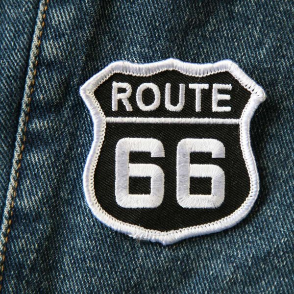 画像1: ワッペン ルート66 ブラック・シルバー/Patch Route 66