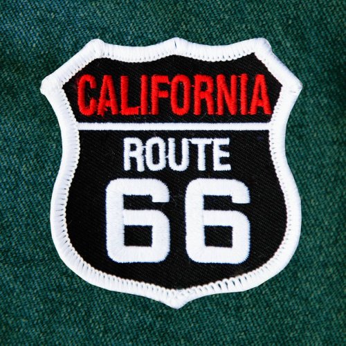 画像クリックで大きく確認できます　Click↓1: ワッペン ルート66 カリフォルニア ブラック・シルバー/Patch Route 66 California