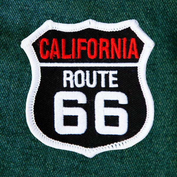 画像1: ワッペン ルート66 カリフォルニア ブラック・シルバー/Patch Route 66 California