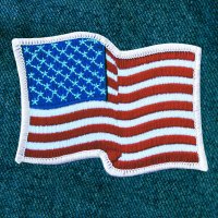 ワッペン アメリカ国旗 星条旗 ホワイト 9.2cm×7.0cm/Patch