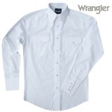 ラングラー ウエスタンシャツ ホワイト無地（長袖）/Wrangler Long Sleeve Western Shirt(White) 71105WH