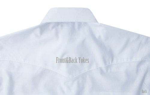 画像クリックで大きく確認できます　Click↓3: ラングラー ウエスタンシャツ ホワイト無地（長袖）/Wrangler Long Sleeve Western Shirt(White)
