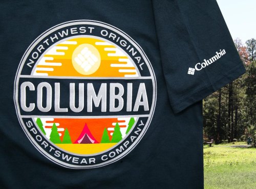 画像クリックで大きく確認できます　Click↓3: コロンビア アウトドア 半袖 Tシャツ（ブルー）/Columbia Sportswear T-shirt(Blue)