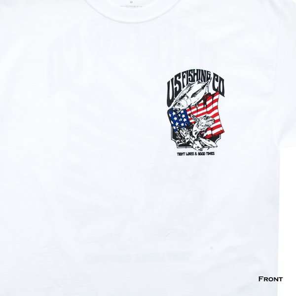 画像3: アメリカン フィッシング アメリカ国旗 半袖 Tシャツ（ホワイト）/U.S. Fishing Short Sleeve T-shirt(White)