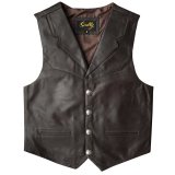 スカリー バッファロースナップ レザー ベスト（ブラウン）/Scully Lamb Leather Vest(Brown)