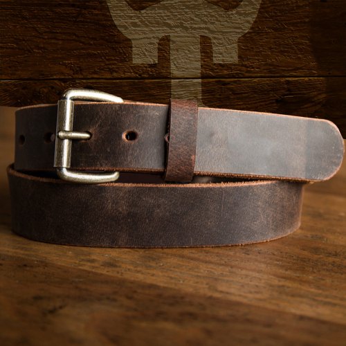画像クリックで大きく確認できます　Click↓1: バッファロー・アメリカンバイソン レザーベルト（ブラウン）/Leather Belt(Brown)