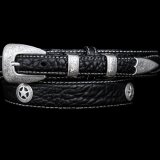 バッファローレザー 4ピース スター レンジャーベルト（ブラック）/American Bison Leather Belt(Black)
