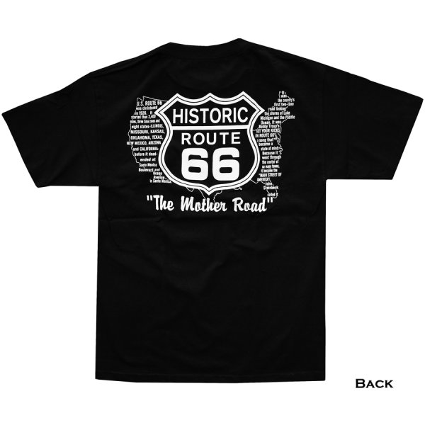 画像3: ルート66 半袖 Tシャツ（ブラック・ ホワイト）/Historic Route 66 T-shirt (Black)
