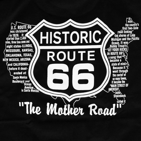 画像2: ルート66 半袖 Tシャツ（ブラック・ ホワイト）/Historic Route 66 T-shirt (Black)