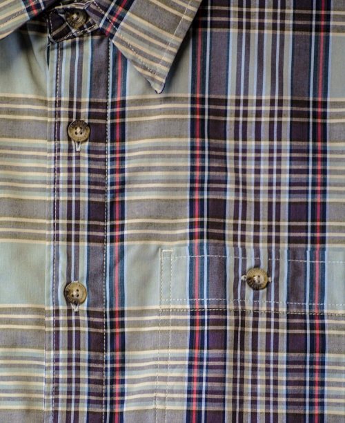 画像クリックで大きく確認できます　Click↓2: ペンドルトン 半袖 シャツ ブルー・マルーン・グレー（身幅57cm）/Pendleton Shortsleeve Santiam Shirt