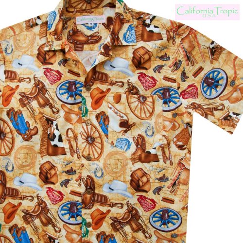 画像クリックで大きく確認できます　Click↓1: カリフォルニア トロピック USA キャンプシャツ（ウエスタン）/California Tropic Camp Shirt