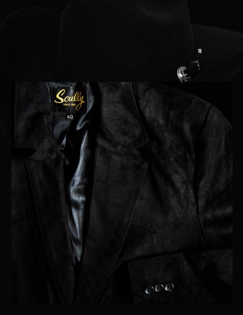 画像クリックで大きく確認できます　Click↓1: スカリー レザー ジャケット（ブラック・ボアースエード）40/Scully Boar Suede Blazer(Black)