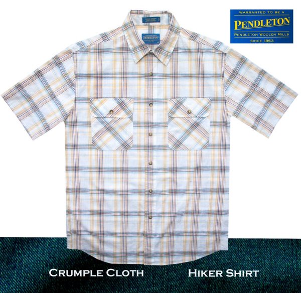 画像2: ペンドルトン 半袖 ハイカー シャツ（イエロー ブループラッド）/Pendleton Short Sleeve Hiker Shirt