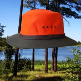 ウォータープルーフ コットンキャンバス アウトドア ハット（オリーブ・オレンジ）XL/Hat(Olive Orange)