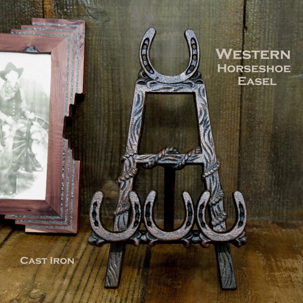 画像2: ウエスタン ホースシュー・蹄鉄 イーゼル/Western Horseshoe Easel