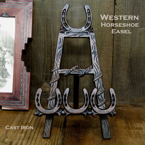 画像1: ウエスタン ホースシュー・蹄鉄 イーゼル/Western Horseshoe Easel