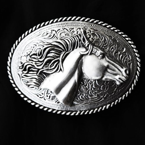 画像クリックで大きく確認できます　Click↓1: ノコナ ウエスタン ベルト バックル 馬 ホースヘッド（シルバー）/Nocona Belt Buckle Horse Head(Silver)