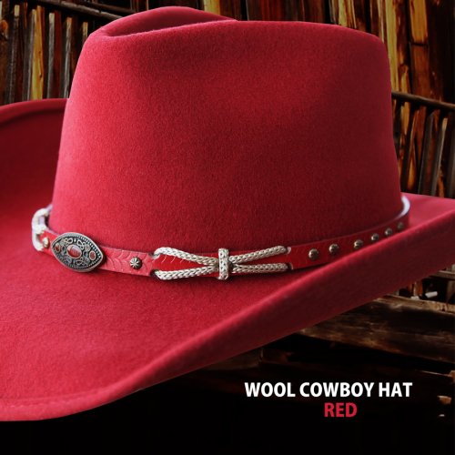 画像クリックで大きく確認できます　Click↓2: ブルハイド ウール ウエスタンハット エモーショナリーチャージ（レッド）/Bullhide Western Hat Emotionally Charged(Red)