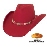 ブルハイド ウール ウエスタンハット エモーショナリーチャージ（レッド）/Bullhide Western Hat Emotionally Charged(Red)