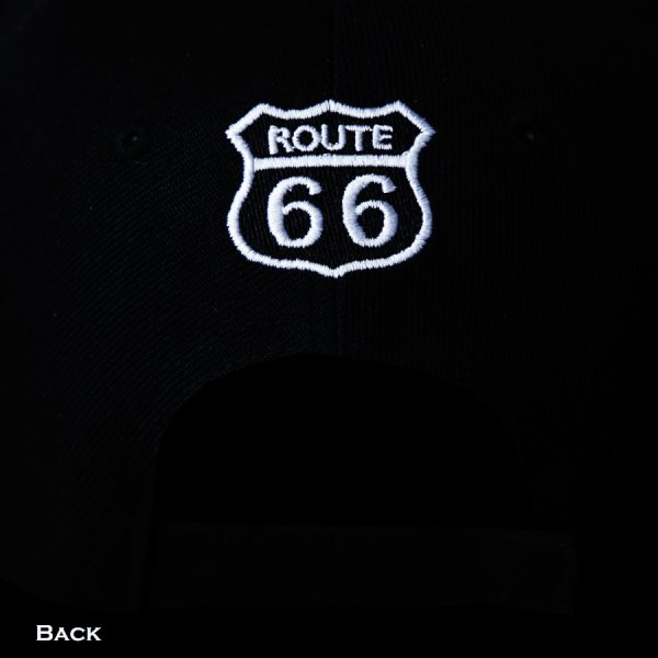 画像4: ルート66 チェッカーフラッグ 刺繍 キャップ（ブラック）/Route 66 Cap(Black) GENUINE MOTHER ROAD