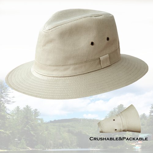 画像クリックで大きく確認できます　Click↓1: DPC ドーフマン パシフィック クラッシャブル&パッカブル サファリ ハット（ カーキ）/Dorfman Pacific Safari Hat(Khaki)