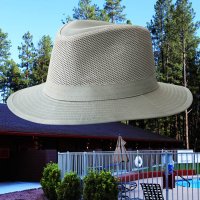 DPC ドーフマン パシフィック メッシュクラウン サファリ ハット（カーキ）/Dorfman Pacific Mesh Crown Safari Hat(Khaki)