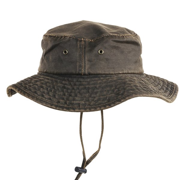 画像1: ドーフマン パシフィック パッカブル アウトドア ハット あご紐つき（ダークブラウン）/DPC Dorfman Pacific Packable Hat(Dark Brown)