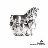 スターリングシルバー 2ホース 馬 ブローチ/Sterling Silver Horse Brooch