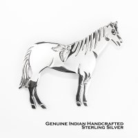 ホース 馬 ネイティブアメリカン ナバホ族 スターリングシルバー ブローチ/Native American Navajo Sterling Silver Horse Brooch