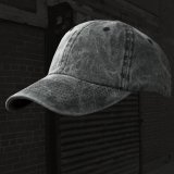 ウオッシュ コットン キャップ ウオッシュブラック/Baseball Cap