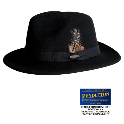 画像クリックで大きく確認できます　Click↓2: ペンドルトン ドレス ハット（チャコール）大きいサイズ XL/Pendleton Genuine Crushable Wool Felt Dress Hat(Charcoal Mix)