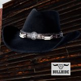 ブルハイド スターコンチョ ボーンビーズ ウール カウボーイ ハット スキナード（ブラック）あご紐付き/Bullhide Wool Cowboy Hat Skynard (Black)