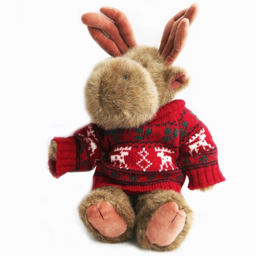 画像クリックで大きく確認できます　Click↓1: 赤いセーターを着たムースのぬいぐるみ/Stuffed Animal of Moose