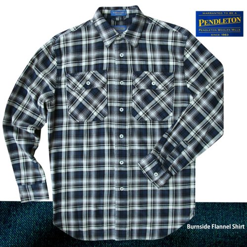 画像クリックで大きく確認できます　Click↓1: ペンドルトン バーンサイド フランネル シャツ ネイビーS/Pendleton Burnside Flannel Shirt(Navy)