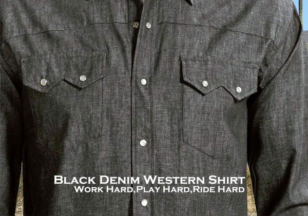 画像2: ローパー ブラック デニム ウエスタンシャツ（長袖）身幅65cm・68cm/Roper Long Sleeve Western Shirt(Black)