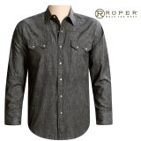 ローパー ブラック デニム ウエスタンシャツ（長袖）身幅65cm・68cm/Roper Long Sleeve Western Shirt(Black)